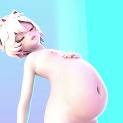dahlia_(genshin_impact), genshin_impact, zazkinkart, belly_ache, belly_art