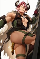 humus_(arknights), arknights, 1boy, abs, animal_ears