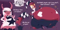 blitzo_(helluva_boss), verosika_mayday_(helluva_boss), helluva_boss, afraart, 1boy