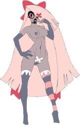 vaggie_(hazbin_hotel), hazbin_hotel, 1girls, arm_stockings, armwear