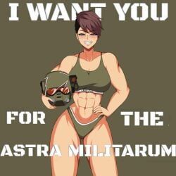 warhammer_40k, 1girl, 1girls, abs, army