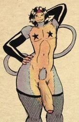 anthro, armwear, big_penis, clothing, femboy