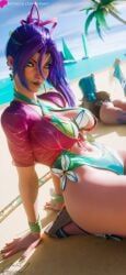 luna_snow, luna_snow_(cool_summer), luna_snow_(marvel_rivals), psylocke, psylocke_(marvel_rivals)
