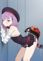 1girl, animal, ass, at, bar
