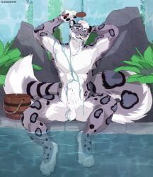 fudgebane, abs, animal_genitalia, anthro, balls
