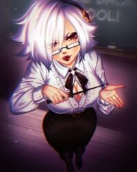 colette_(brawl_stars), brawl_stars, lovellen_(artist), 1girls, belt