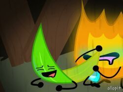 firey_(bfdi), leafy_(bfdi), battle_for_bfb, battle_for_bfdi, battle_for_dream_island
