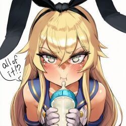 shimakaze_(kantai_collection), kantai_collection, bustybunz, 1girl, annoyed