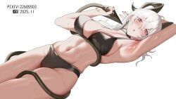 zani_(wuthering_waves), wuthering_waves, 1girl, arm_up, armpits
