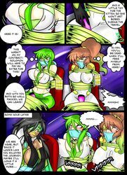 greenleona, abducted, angry, black_hair, blush