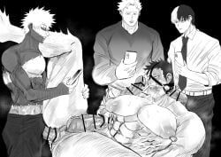 dabi, endeavor_(my_hero_academia), enji_todoroki, natsuo_todoroki, shouto_todoroki