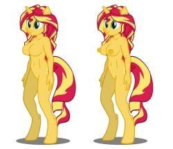sunset_shimmer, my_little_pony, flashequestria, anthro, areola