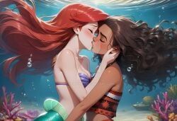 ariel, ariel_(the_little_mermaid), moana_waialiki, disney, disney_princess