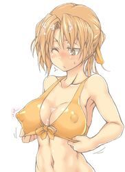 kaitou_reiko, original, blonde_hair, blush, breasts