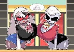 carmilla_carmine, charlie_morningstar_(hazbin_hotel), rosie_(hazbin_hotel), vaggie_(hazbin_hotel), hazbin_hotel