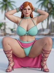 rgomez007, 1girls, armpit_crease, armpits, arms_behind_head