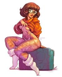velma_dinkley, scooby-doo, cottonyart, 1girls, breasts