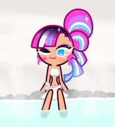 shining_glitter_cookie, cookie_run, cookie_run_kingdom, 1girls, blush