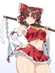 reimu_hakurei, touhou, zatsu, 1girls, ascot