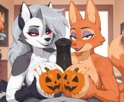 diane_foxington, loona_(helluva_boss), deviantart, dreamworks, halloween