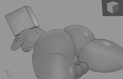 blender_cube, junk_universe, anthropomorphic, anthropomorphization, ass_bigger_than_head