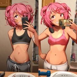natsuki_(doki_doki_literature_club), budweiser, doki_doki_literature_club, serenity_forge, team_salvato