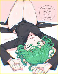 tatsumaki, one-punch_man, 1girls, black_dress, breasts