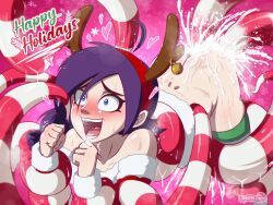zone-tan, christmas, linkerlewds, 1girls, ahe_gao