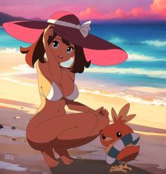 may_(pokemon), pokemon, r3dfive, 1girls, afternoon