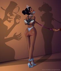 princess_tiana, the_princess_and_the_frog, geknebelt, 1girls, african
