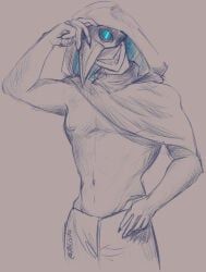 doctor_(the_freak_circus), the_freak_circus, bird_mask, hands_on_hips, masked
