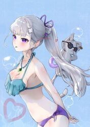 emilia_(re:zero), puck_(re:zero), re:zero_kara_hajimeru_isekai_seikatsu, white_fox_(studio), justjast88