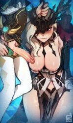 signora_(genshin_impact), venti_(genshin_impact), genshin_impact, pokilewd, 1boy