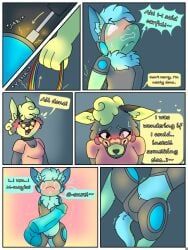 protogen, anthro, bedroom_eyes, black_nails, blonde_hair