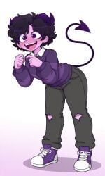 jellybean_(mcyt), jellybean_(youtube), dark_purple_hair, demon_girl, demon_horns
