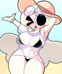 xiaro, xiarorule, beach, beach_background, bikini