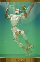 conquistabear, anthro, areola, avian, balls