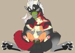 skyvo_(character), animal_genitalia, animal_penis, animal_vulva, anthro