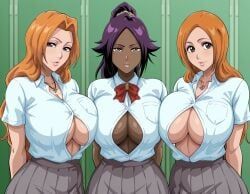 inoue_orihime, matsumoto_rangiku, shihouin_yoruichi, bleach, bleach:_the_thousand-year_blood_war