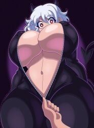 modeus_(helltaker), helltaker, rockmangrave, 1girls, big_breasts