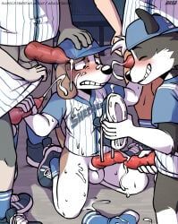 arloatdusk, animal_genitalia, animal_penis, anthro, backwards_baseball_cap