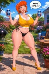 linda_flynn-fletcher, phineas_and_ferb, backyard, beer_can, dialogue_bubble