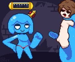 octotron2000, 1boys, 1girls, assertive_female, balls