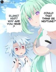 green_heart_(neptunia), white_heart_(neptunia), hyperdimension_neptunia, hyperdimension_neptunia_the_animation, neptunia_(series)