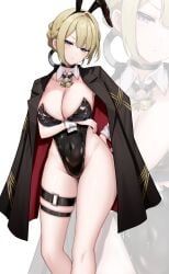 evelyn_chevalier, zenless_zone_zero, kushinaka, 1girls, bunnysuit
