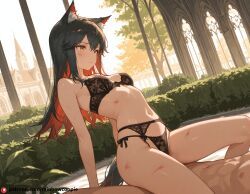 texas_(arknights), arknights, 1boy, animal_ears, botanical_garden