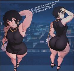 johnv, 1boy, armpit, ass, black_dress