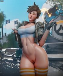tracer, overwatch, hasfeldt, 1girls, alternate_costume