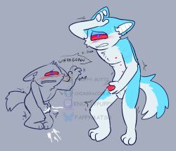 scrap_piper, sparklecare, chimeracocks, anthro, bodily_fluids