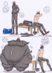 prisonsuit-rabbitman, belly_expansion, fat_fetish, fat_male, male